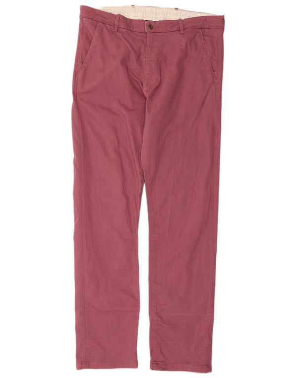Levi's Mens Straight Chino Trousers W36 L32 Pink Cotton