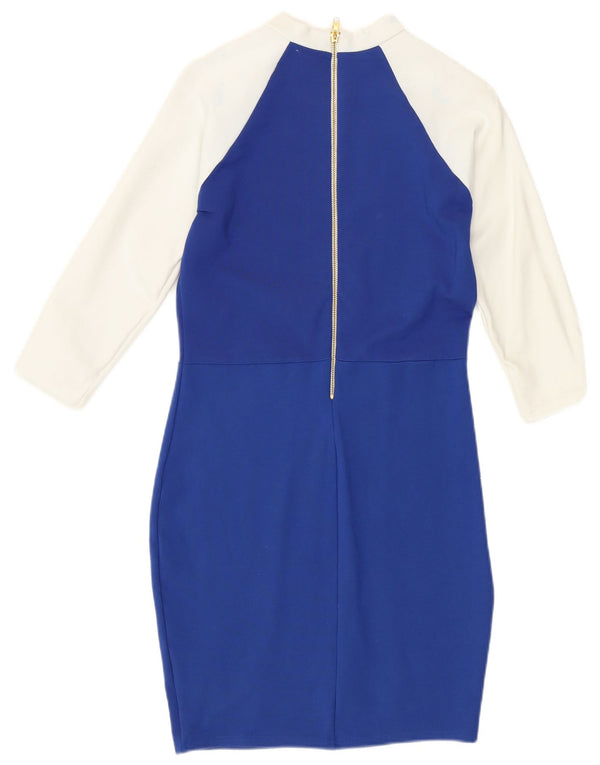 KAREN MILLEN Rochie bodycon pentru femei UK 12 Medium Blue Colorblock Modern