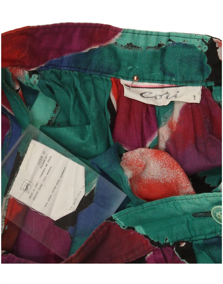 Fusta plisată cu model abstract pentru femei vintage W26 mic multicolor