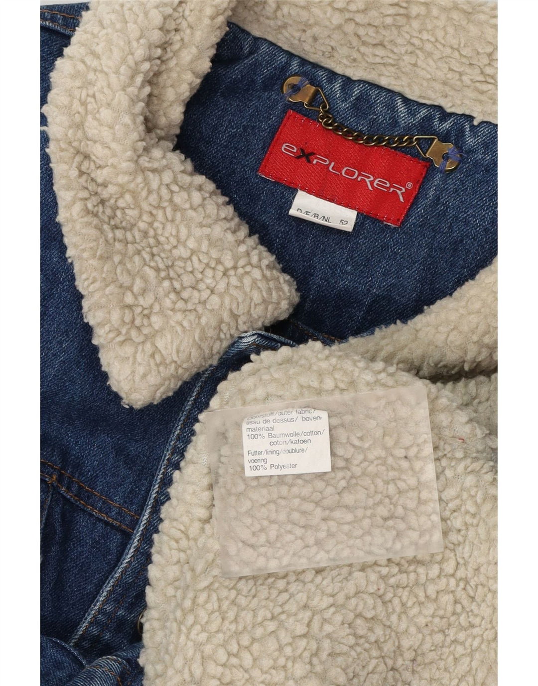 Jachetă Sherpa de denim pentru bărbați EXPLORER IT 52 XL Bumbac albastru