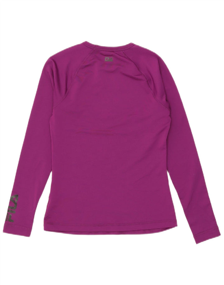 Top grafic pentru femei Fila cu mânecă lungă UK 10 Poliester violet mic