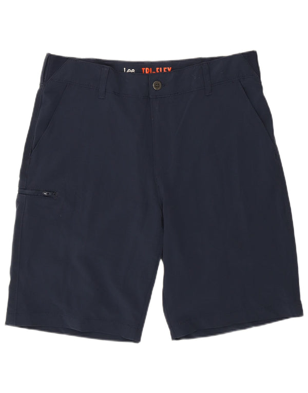 Lee Mens Chino Shorts W34 Large Navy Blue Polyester Sports