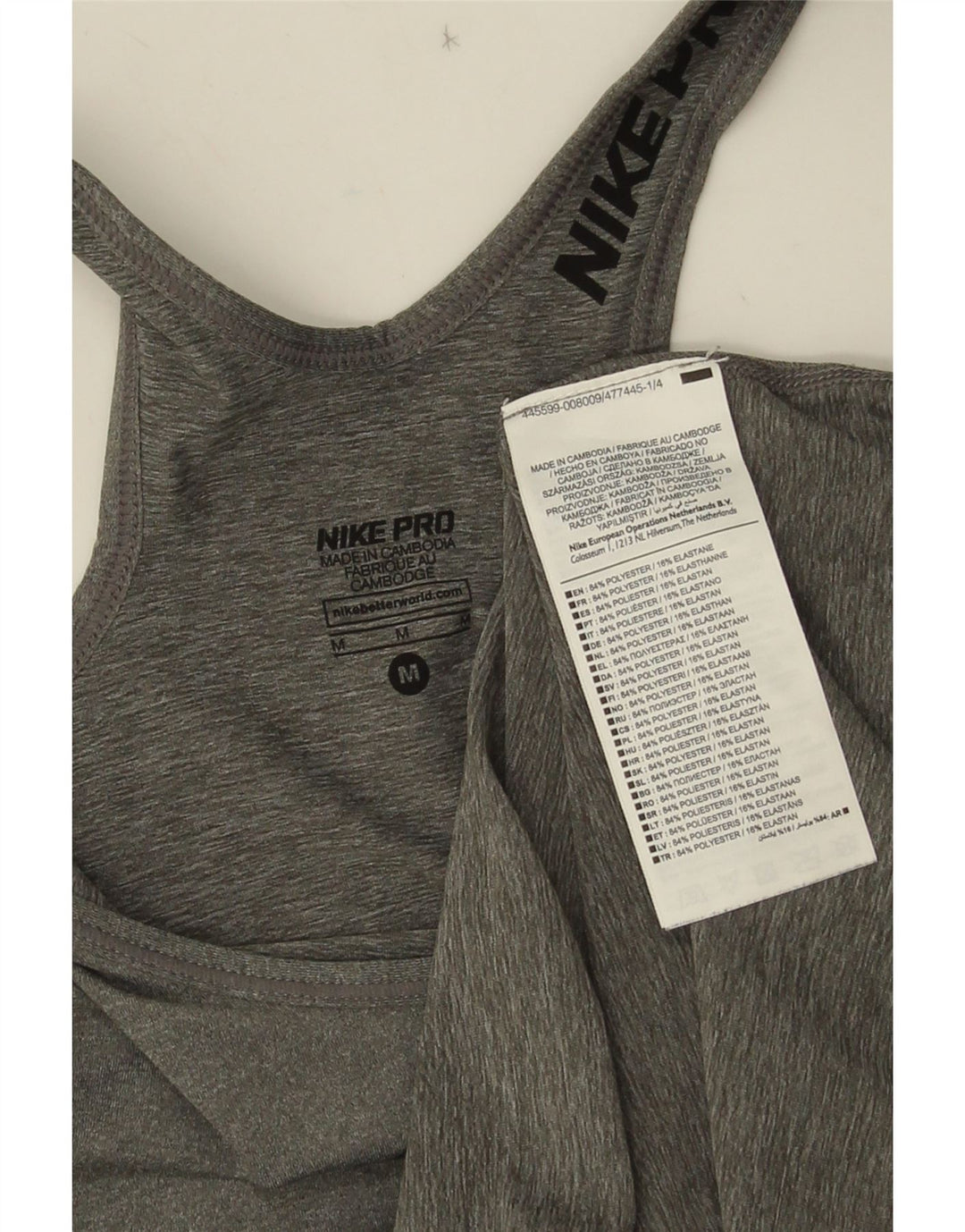 Top cu vestă grafică Nike pentru femei UK 12 Medium Gri Poliester