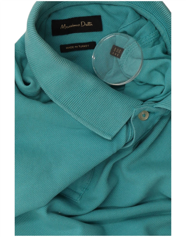 Tricou polo Massimo Dutti pentru bărbați, albastru mediu