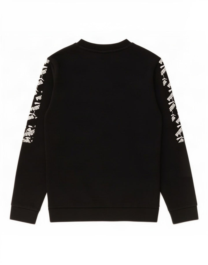 Puma Băieți Pulover Grafic Pulover 11-12 Ani Bumbac Negru