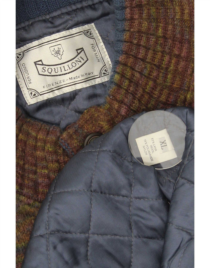 Jachetă vintage pentru bărbați din tricot, UK 42 XL, lână cu pete multicolore