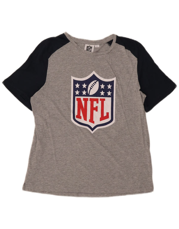 NFL Mens Graphic T-Shirt Top Large Grey Colourblock Cotton