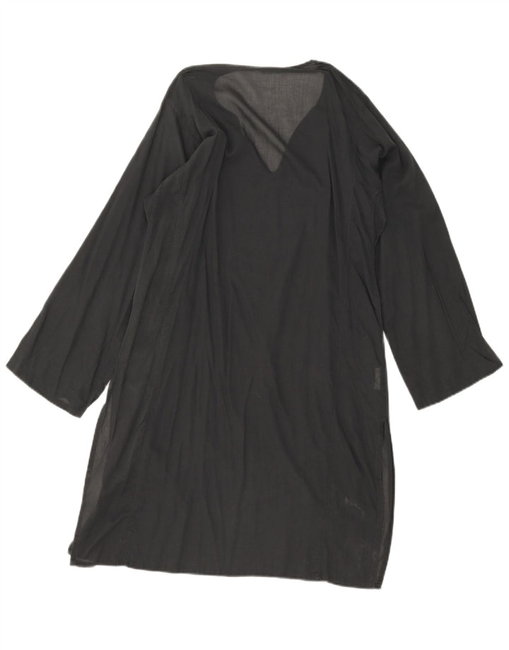 Benetton Womens See Through Oversized Tunic Dress UK 10 Small Grey Bumbac