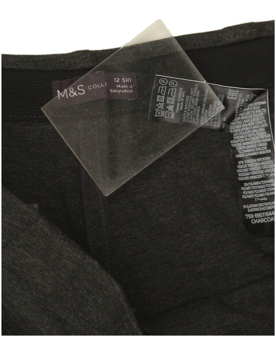Pantaloni drepti pentru femei Marks & Spencer UK 12 Medium W30 L29 Gri Viscoză