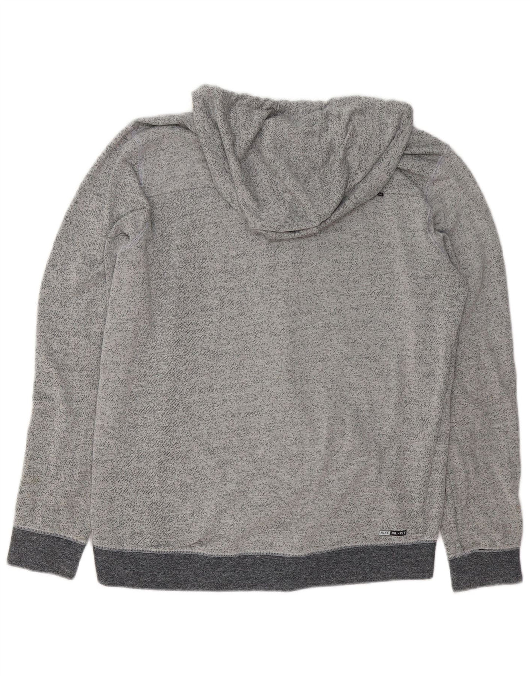 HURLEY Pulover cu capota cu fermoar pentru bărbați, mare, gri, bumbac