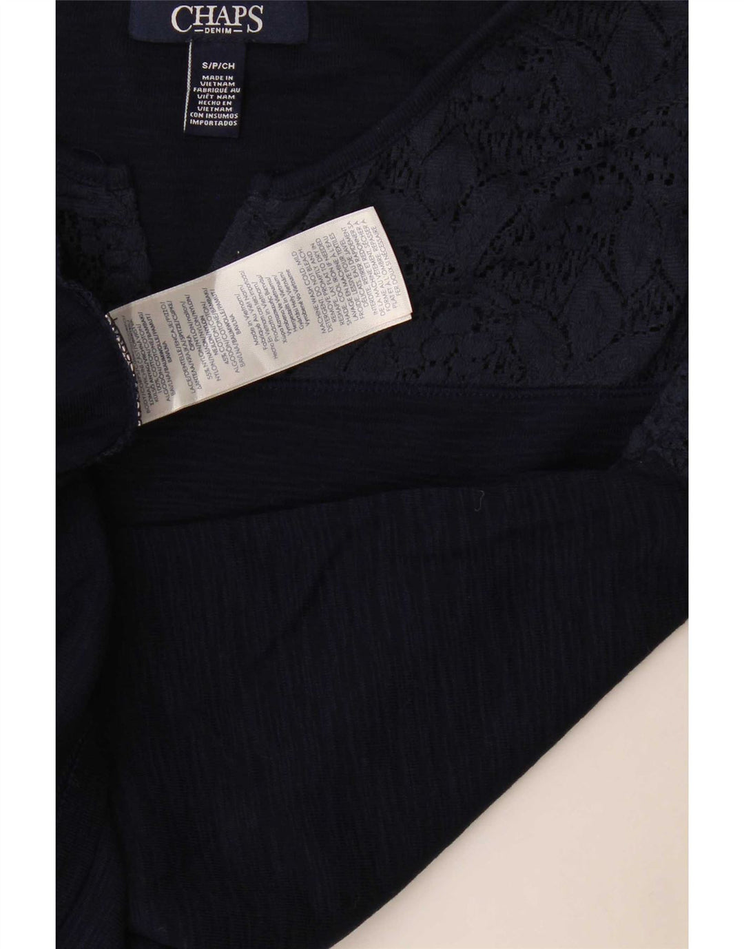 Top bluză pentru femei Chaps UK 10 mic, albastru, bumbac floral