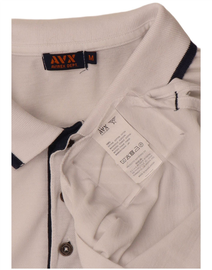 AVIREX tricou polo cu grafică pentru bărbați, bumbac alb mediu