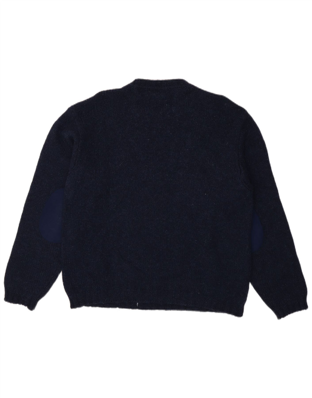 Pulover Benetton pentru bărbați cu decolteu rotund, mare, albastru marin Argyle/Diamond