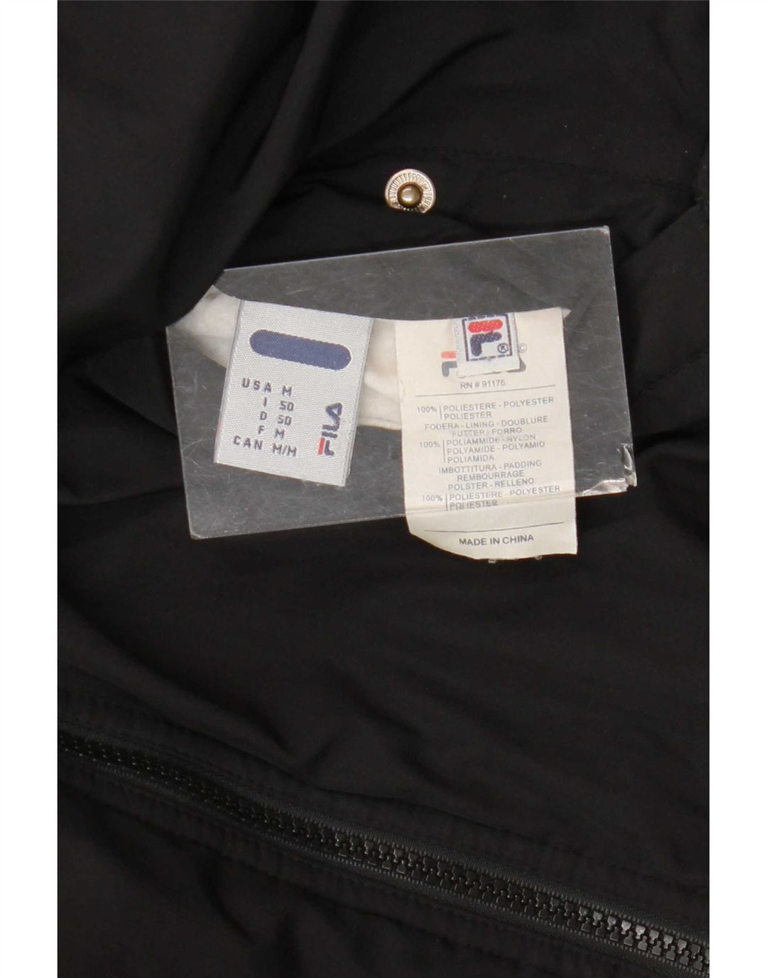 Jachetă căptușită reversibilă pentru bărbați Fila IT 50, mare, negru, poliester color bloc
