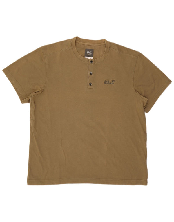 Jack Wolfskin Bărbați Tricou Top UK 46/48 2XL Kaki Bumbac