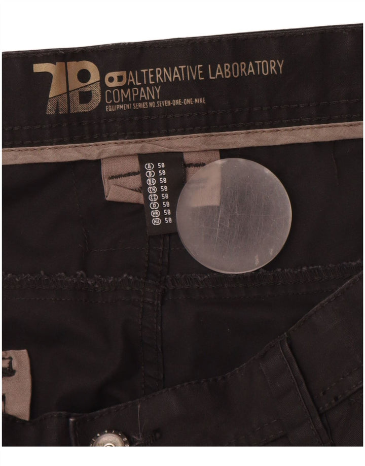 ANGELO LITRICO Bermude Cargo pentru bărbați EU 58 4XL W42 Bumbac negru