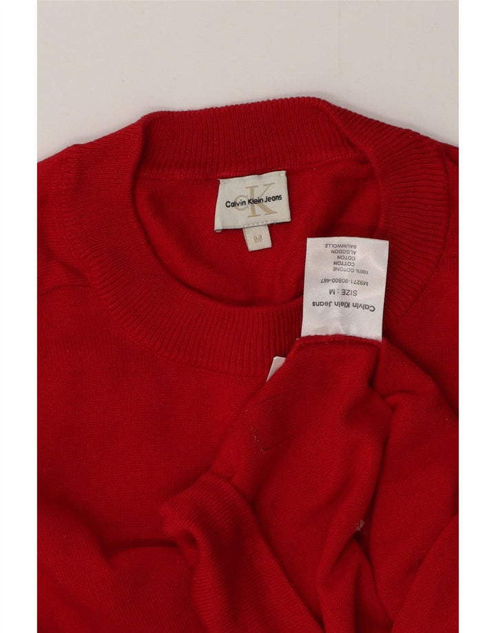 Pulover Calvin Klein Jeans pentru bărbați, cu gât crew, bumbac roșu mediu