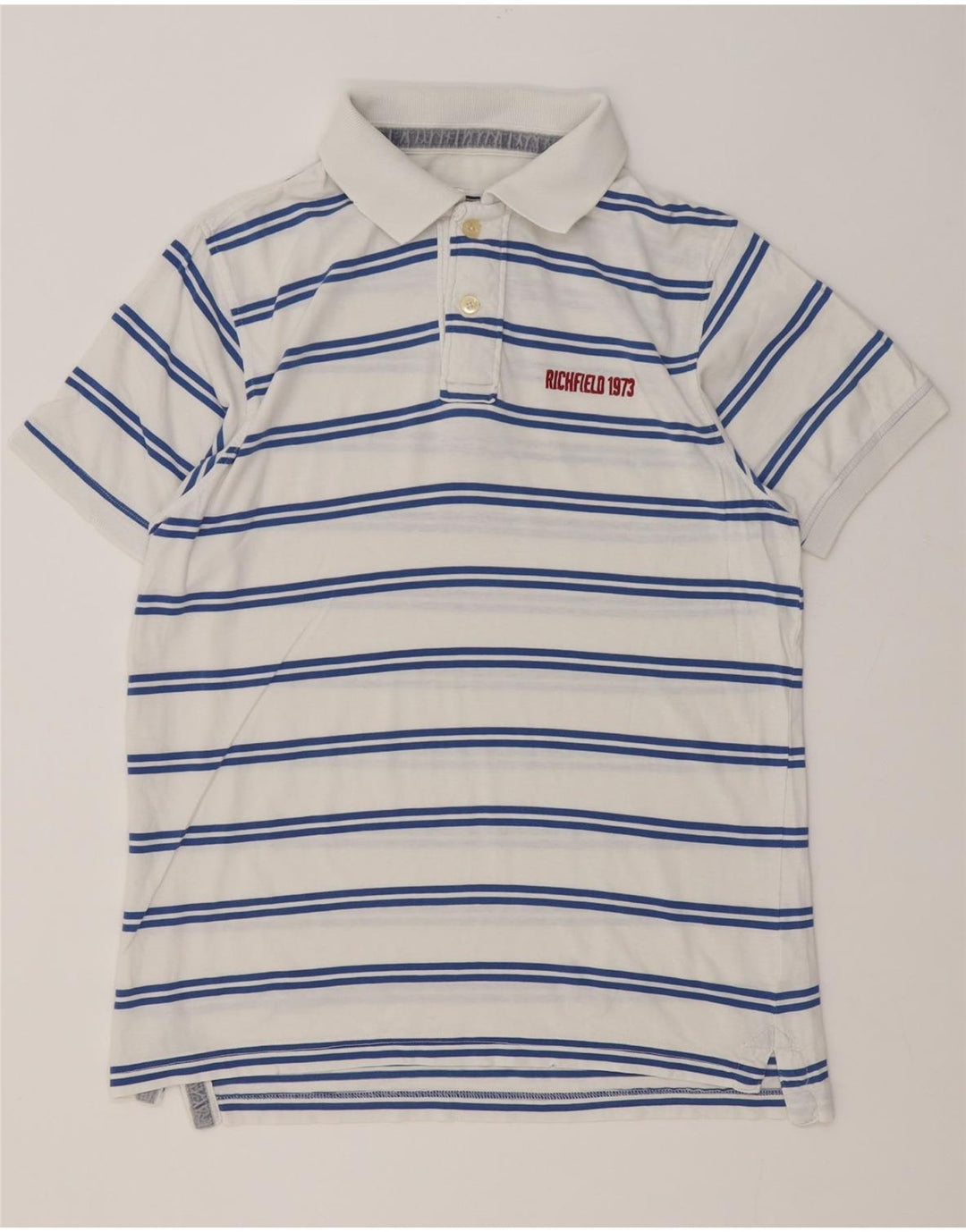 Tricou polo Richfield pentru bărbați XL, bumbac cu dungi albe