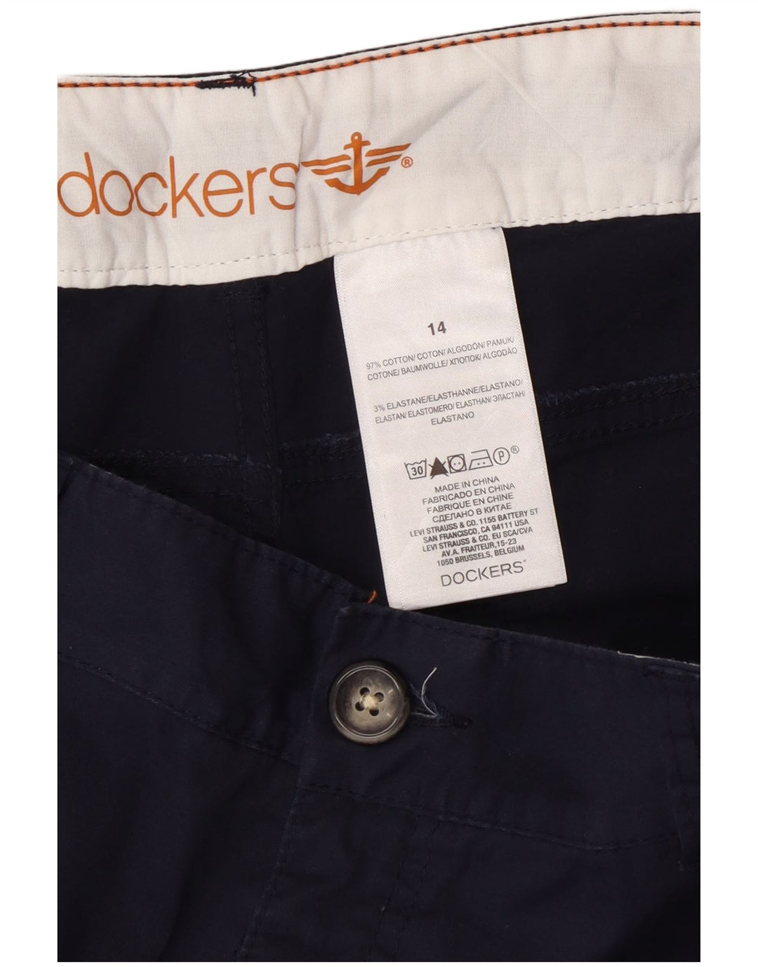 Bermude pentru femei DOCKERS US 14 XL W34 Bumbac bleumarin