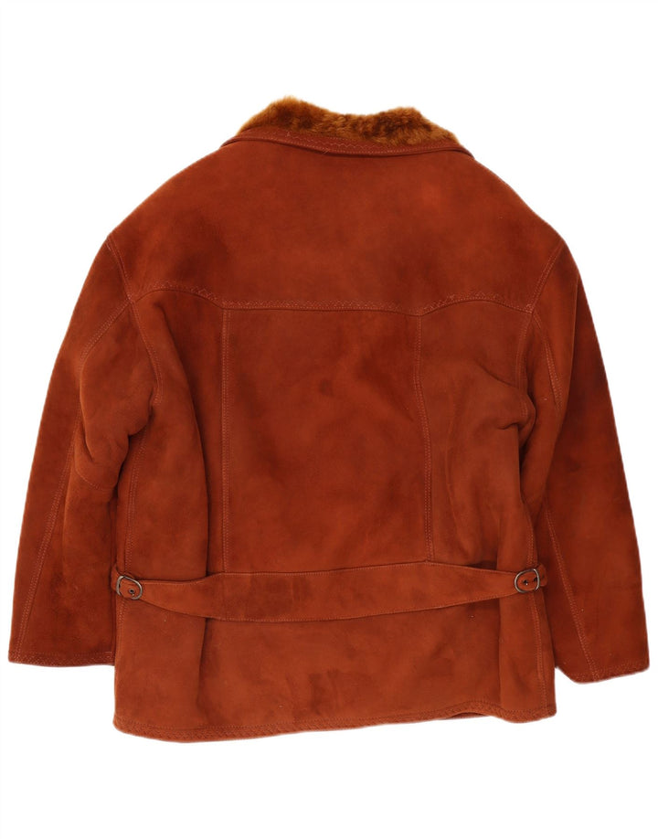 Jachetă vintage pentru bărbați din shearling UK 38 maro mediu