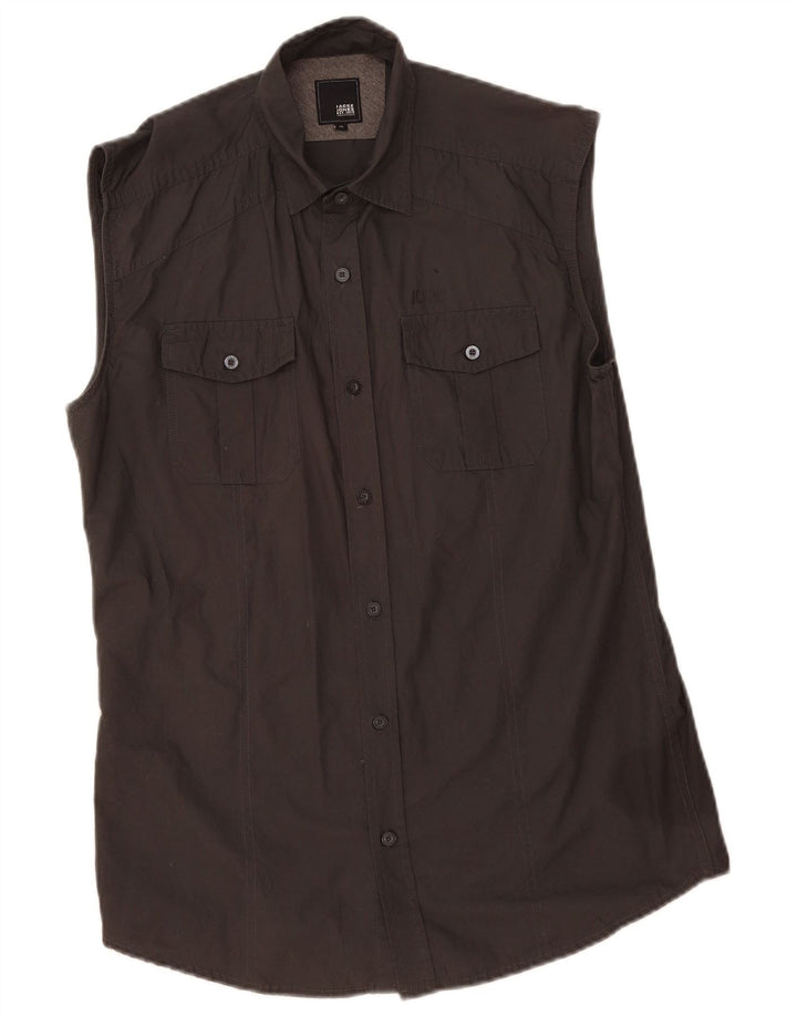 Cămașă fără mâneci pentru bărbați Jack & Jones, bumbac gri mediu