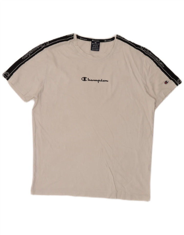 Tricou grafic pentru bărbați Champion Top Mediu Alb Colorblock