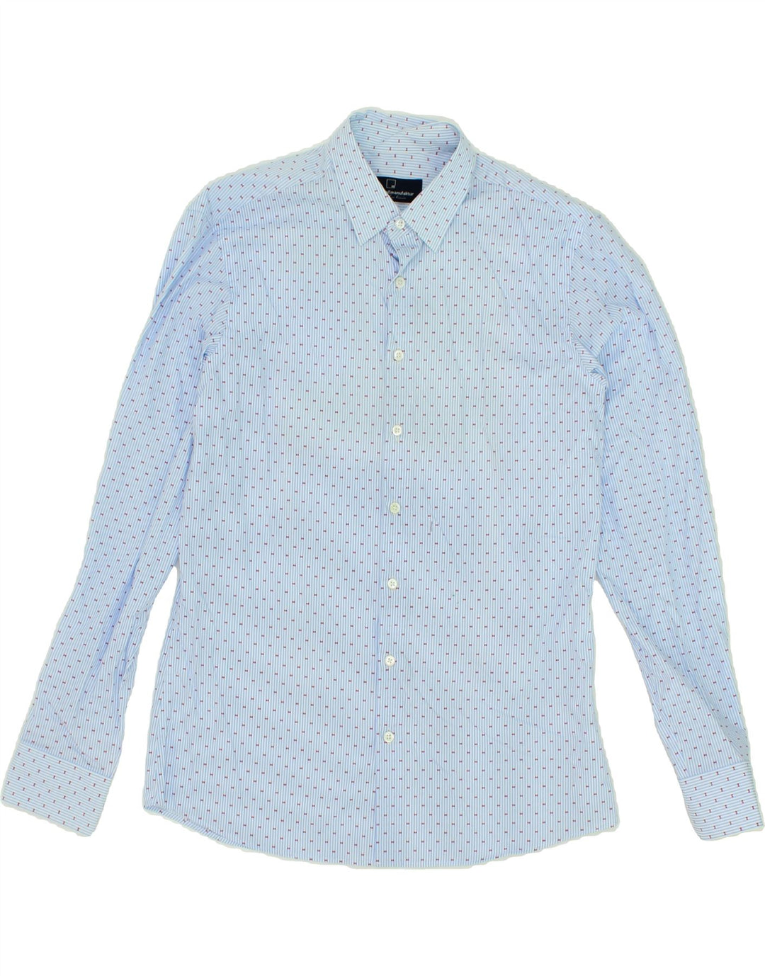 VINTAGE Mens Shirt Medium Blue Pinstripe Cotton Vintage Vintage and Second-Hand Vintage from Messina Hembry 