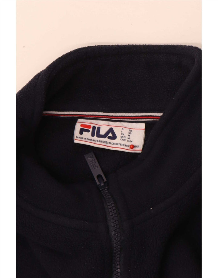 Pulover Fila pentru bărbați, cu fermoar și gât, albastru bleumarin mediu