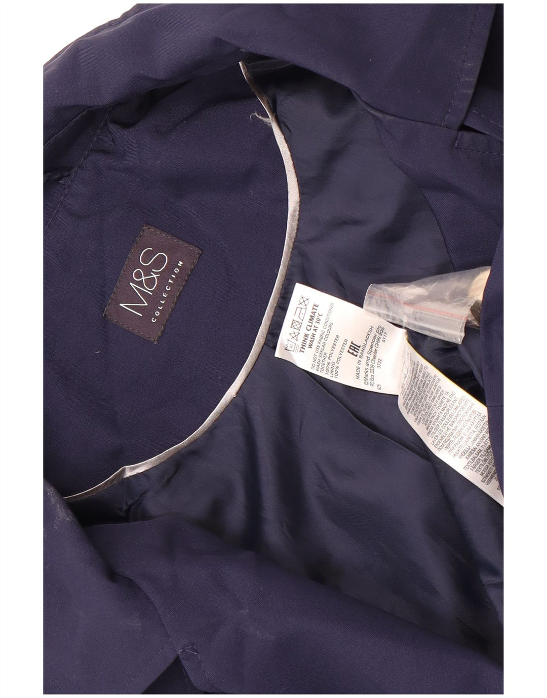 Trenci scurt pentru femei Marks & Spencer UK 22 3XL Poliester bleumarin