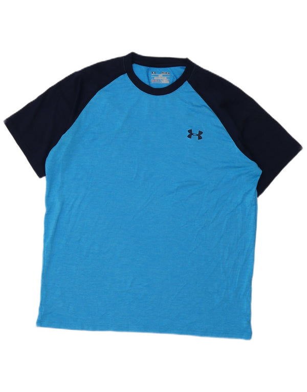 Tricou pentru bărbați UNDER ARMOUR Heat Gear Top Medium Blue Colorblock Poliester
