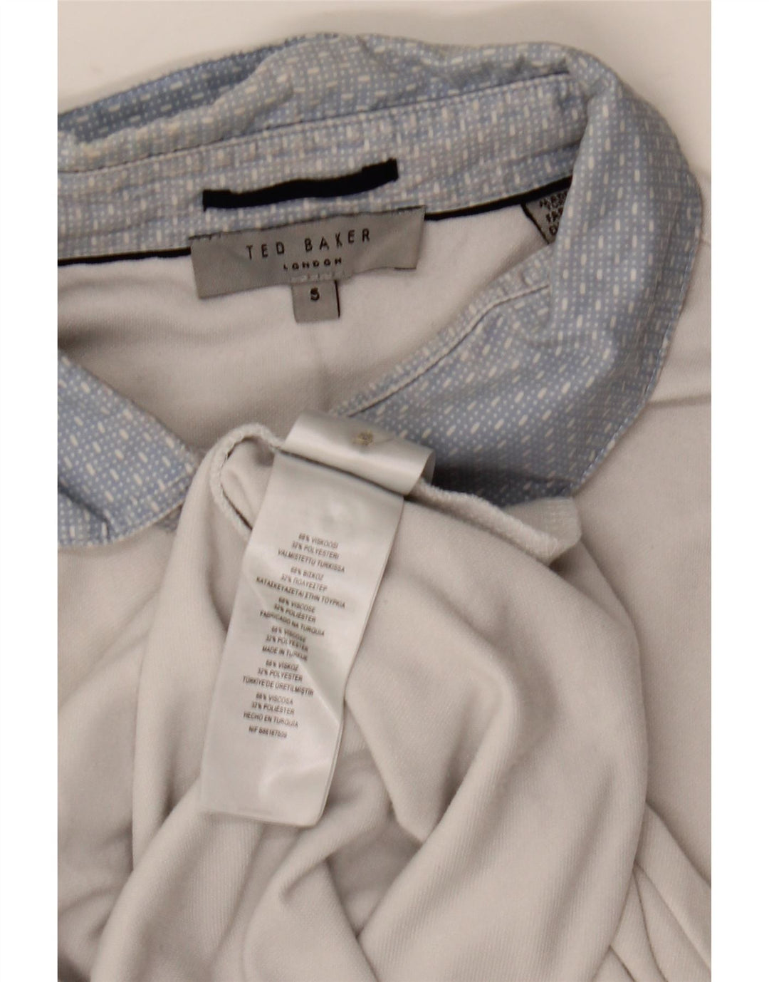 Tricou polo pentru bărbați Ted Baker Mărimea 5 XL Viscoză albă