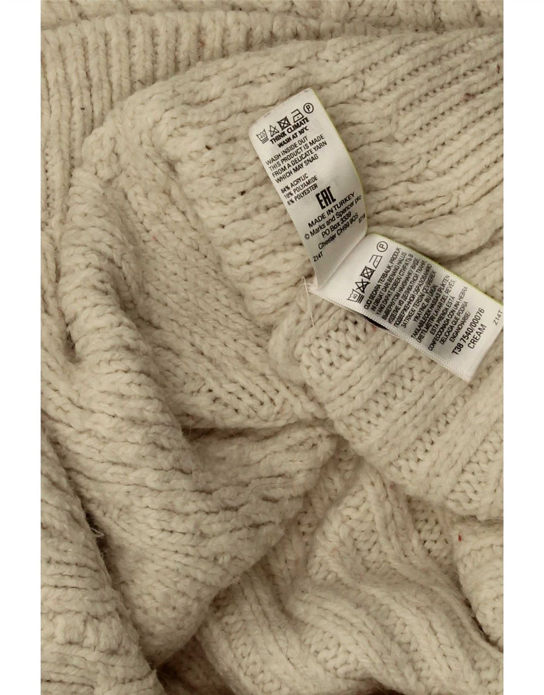 Pulover cardigan supradimensionat pentru femei Marks & Spencer UK 10 Mic Bej Acrilic