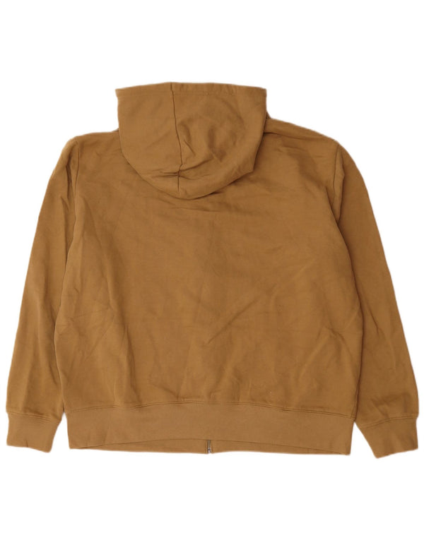 Marks & Spencer Mens Zip Hoodie Sweater XL Beige Cotton