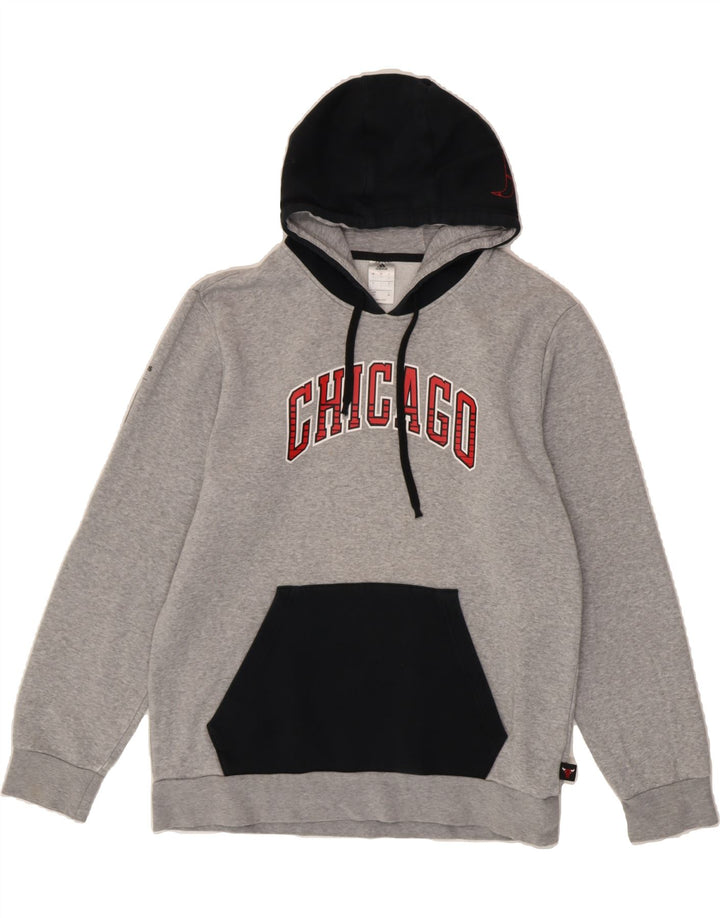 ADIDAS Mens Chicago Graphic Hoodie Jumper Large Grey Vintage Adidas and Second-Hand Adidas from Messina Hembry 