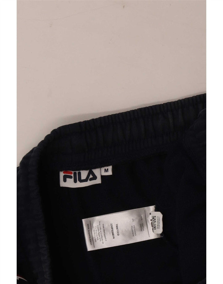 Pantaloni scurți de sport cu grafică Fila pentru bărbați, bumbac mediu albastru bleumarin