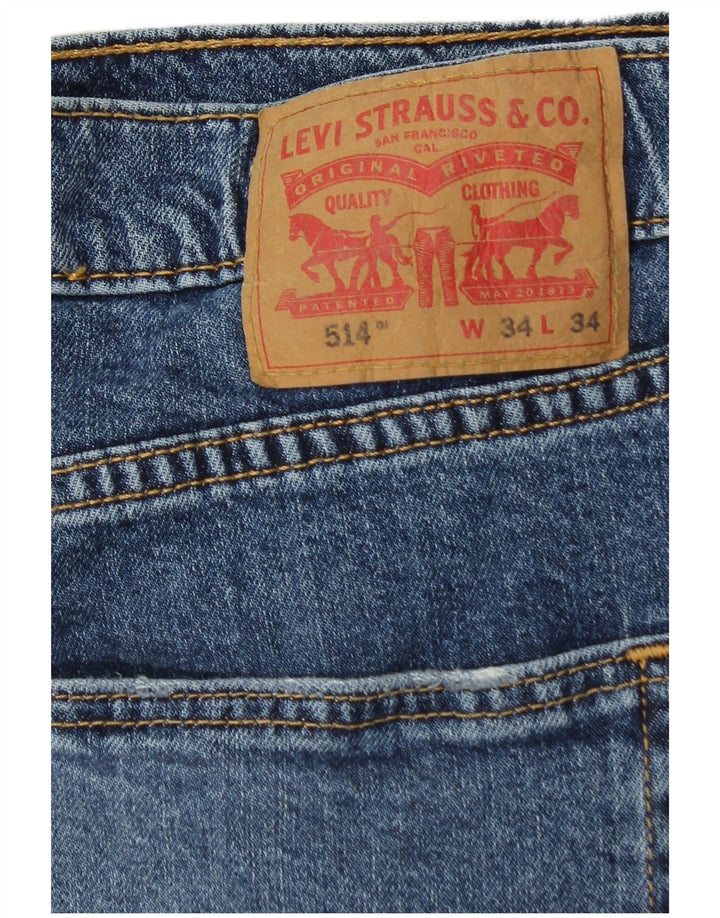 Blugi drepti pentru bărbați Levi's 514 W34 L32 Bumbac albastru