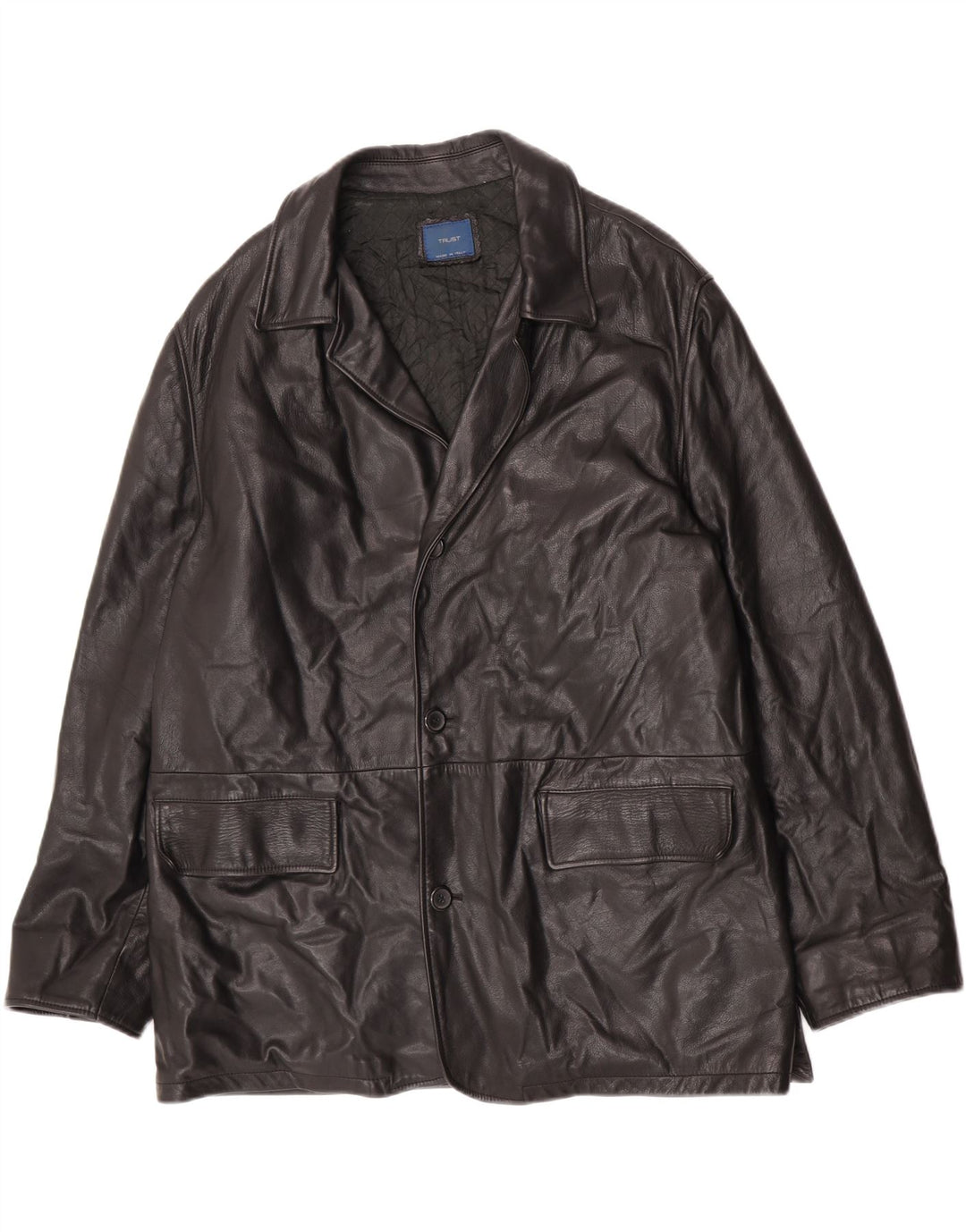 Geacă din piele vintage pentru bărbați IT 52 XL din piele neagră