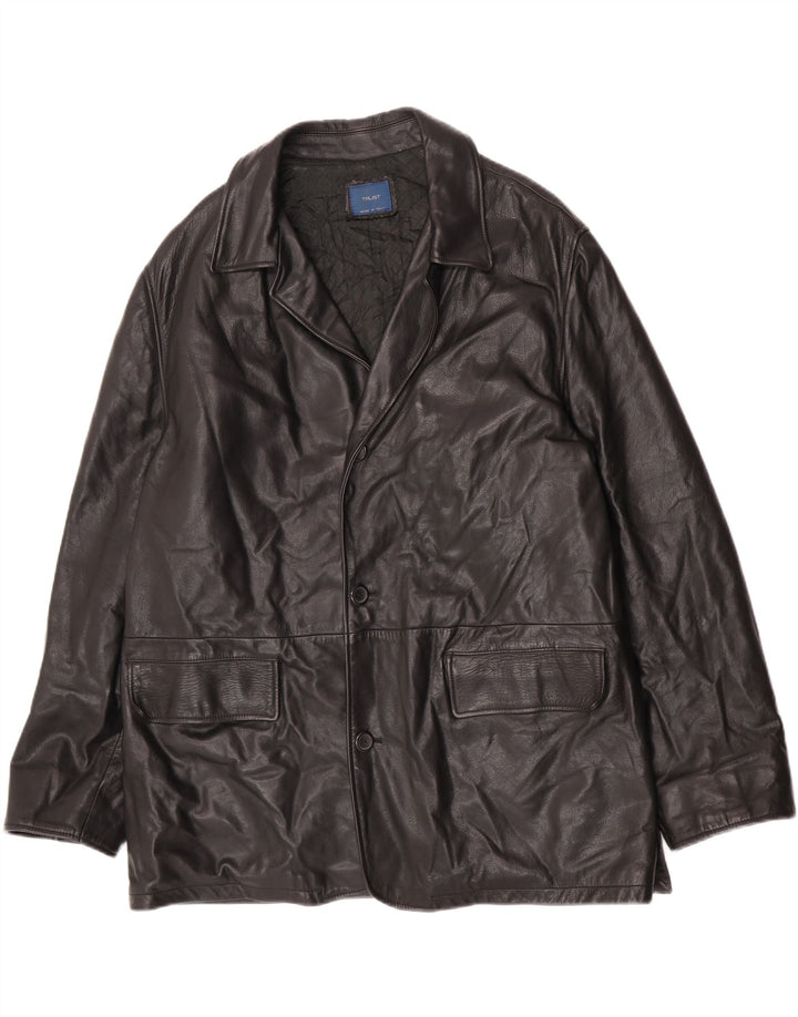 Geacă din piele vintage pentru bărbați IT 52 XL din piele neagră