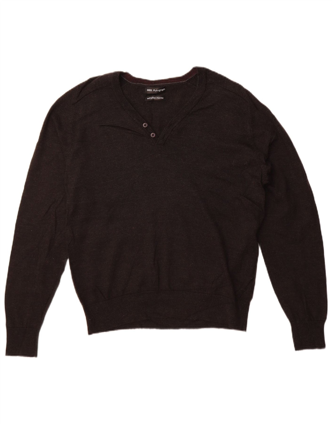 Pulover cu decolteu în V cu autograf pentru femei Marks & Spencer UK 16 mare gri