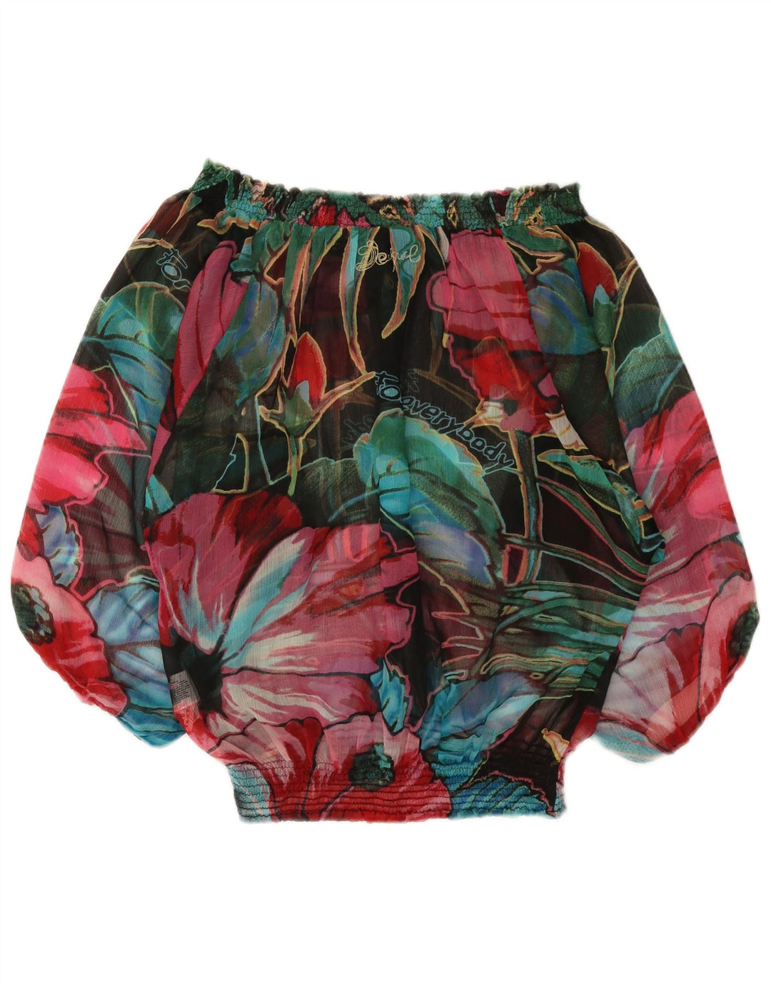 Top cu umăr dezactivat cu grafic pentru femei Desigual UK 14 Medium Multicolor Floral