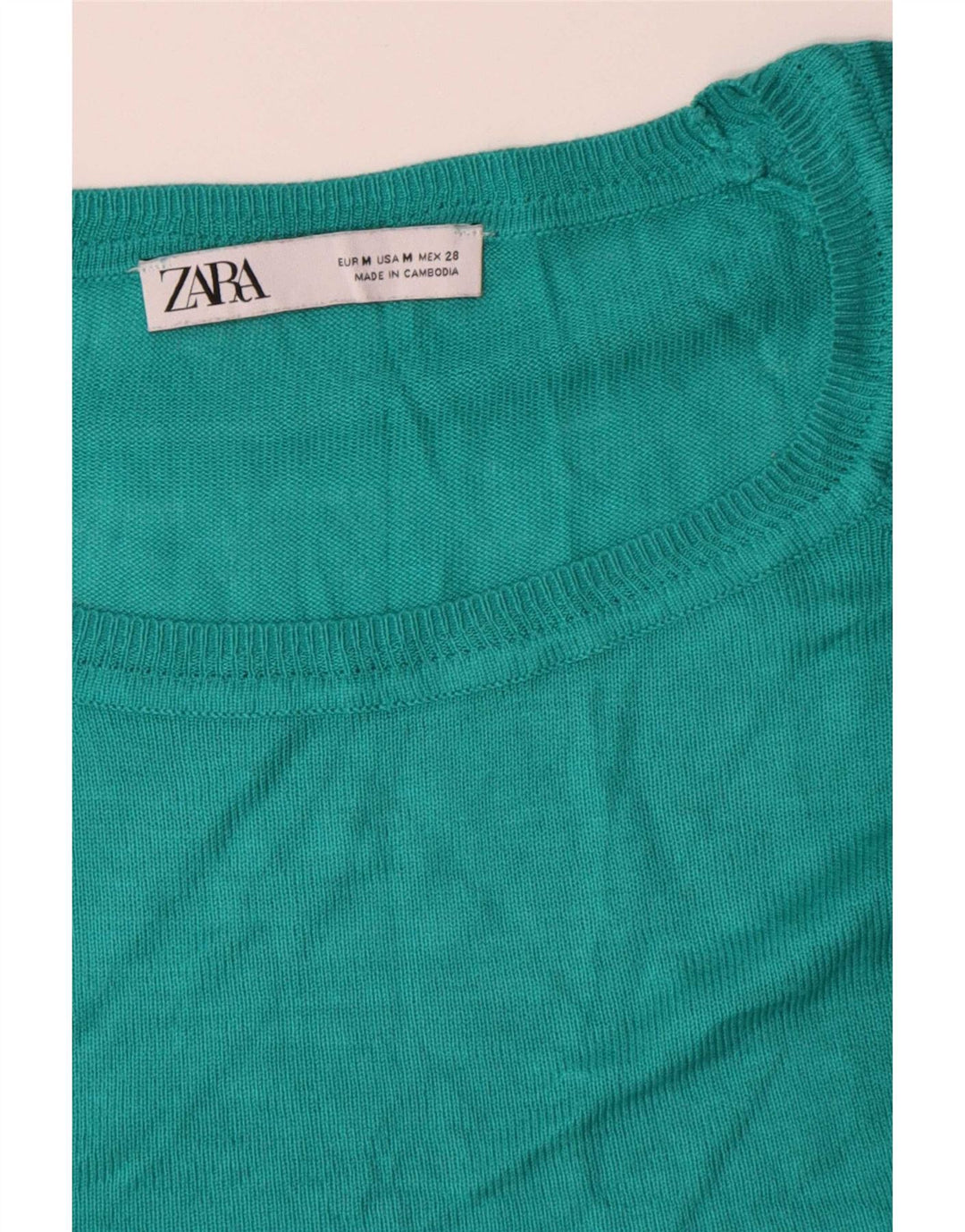 Pulover supradimensionat pentru femei Zara, cu gât de barcă, UK 14, turcoaz mediu