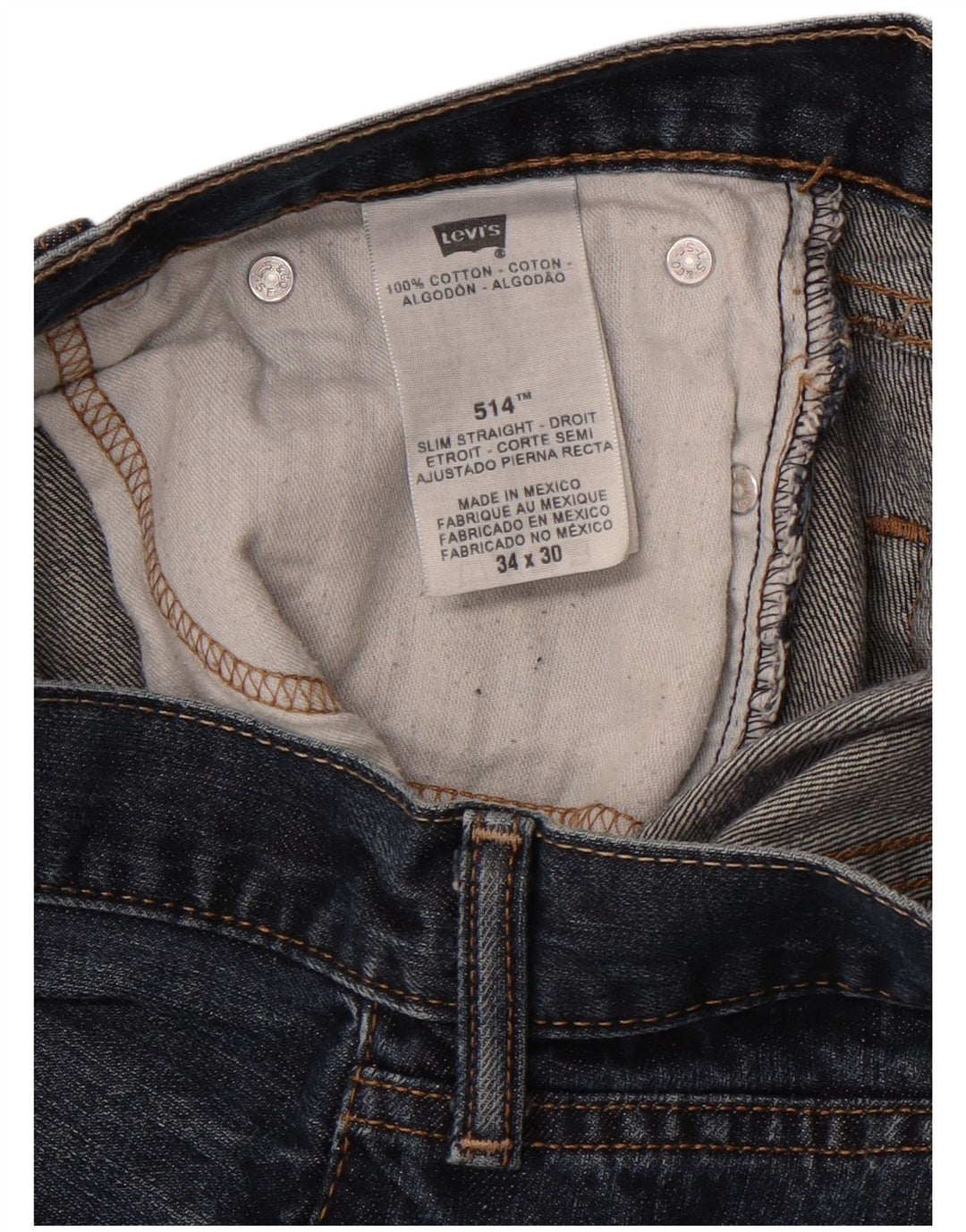 Blugi drepti Levi's 514 Slim Fit W34 L27 Blue Cotton Classic