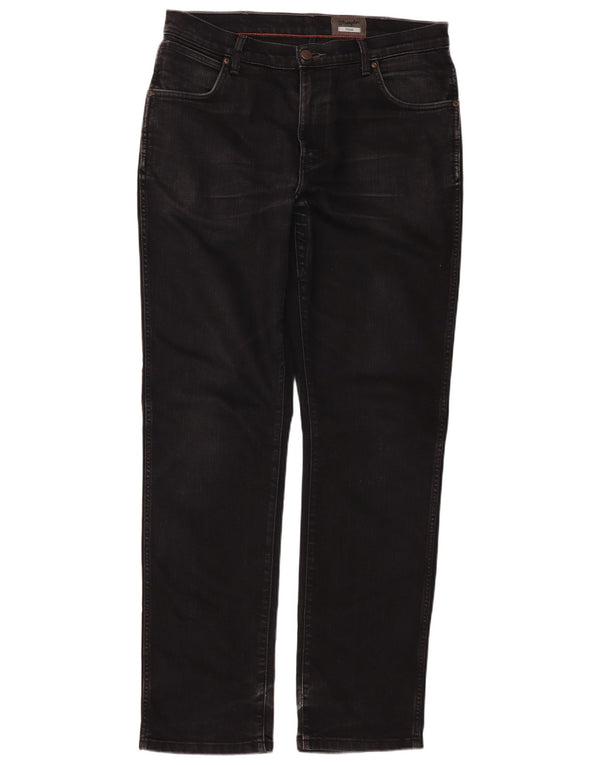 Blugi drepte stretch pentru bărbați Wrangler Texas W36 L34 bumbac negru