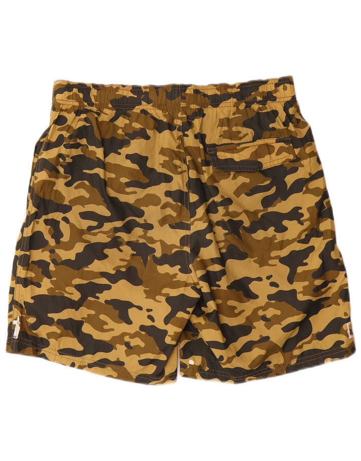 Pantaloni scurți de înot grafic pentru bărbați Zara, maro mediu, din poliester de camuflaj