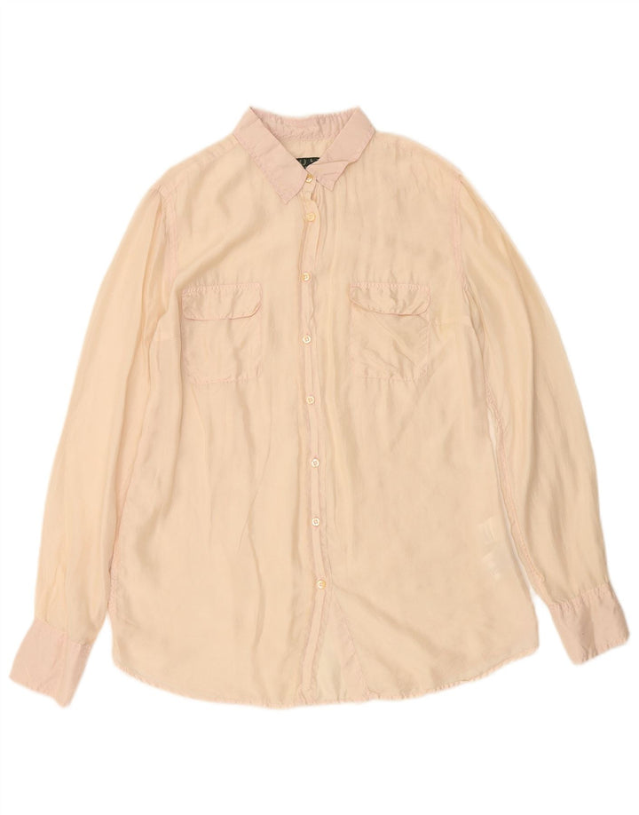 Bluză cămașă pentru femei FRED PERRY UK 14 mare, bej, mătase