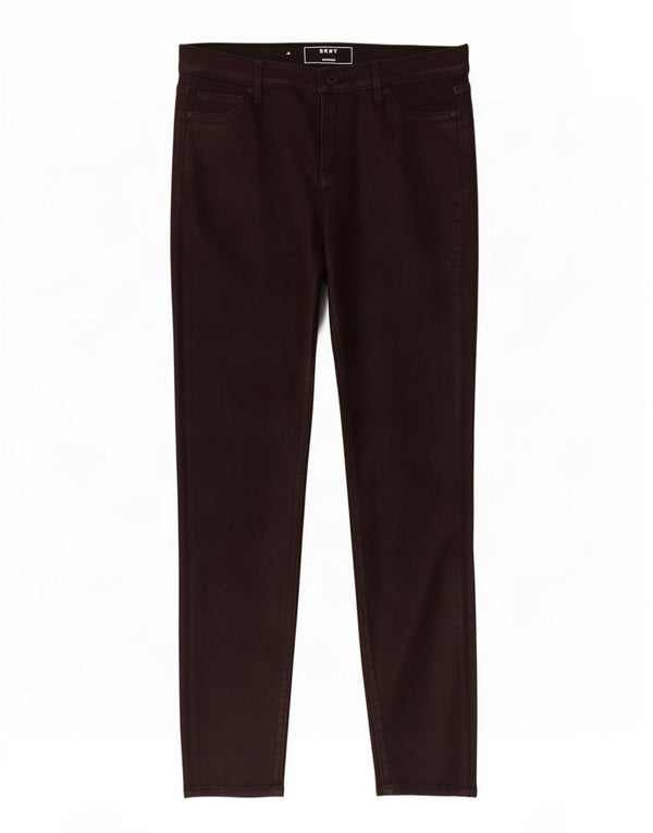 Pantaloni cu jambiere Dkny pentru femei US 6 Medium W30 L30 Bumbac Burgundy