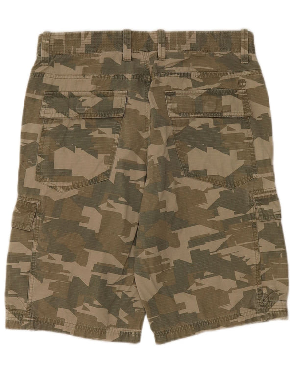 Pantaloni scurți cargo TIMBERLAND pentru bărbați W31, bumbac camuflaj mediu kaki