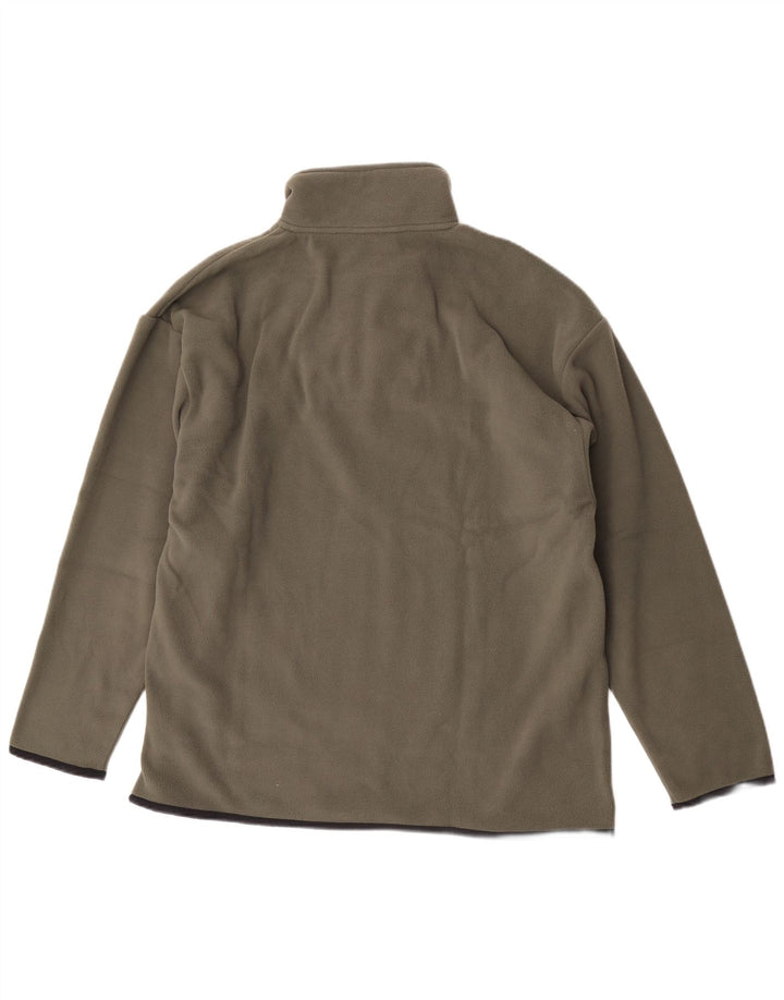 Jumper Reebok pentru bărbați, cu fermoar și gât, din poliester kaki mare