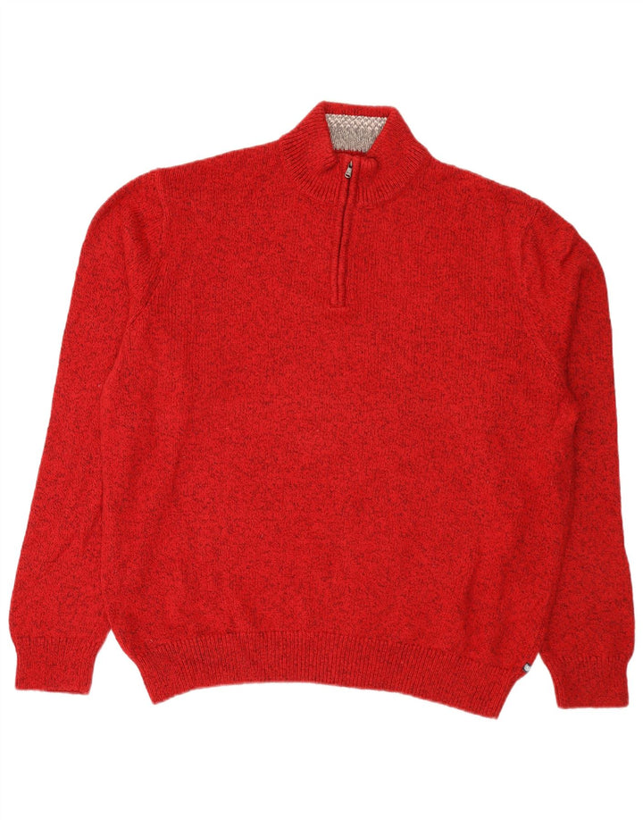 Pulover pentru bărbați Chaps, cu fermoar, cu gât, 2XL, bumbac cu pete roșii