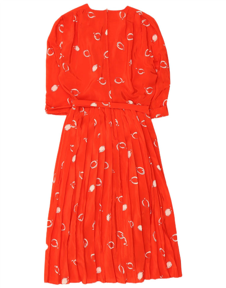 Rochie maxi cu mâneci 3/4 pentru femei vintage cu model abstract EU 42 roșu mare